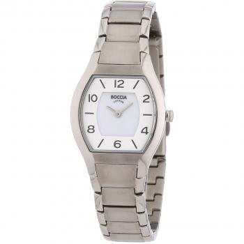 Reloj de Mujer Boccia 3174-01 en Titanio 27mm, Plata, Resistente al Agua 5ATM