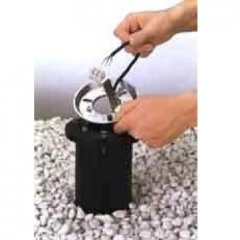 Base de montaje empotrada de aluminio fundido, 40 cm, color negro