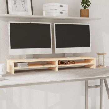 Soporte de monitor/TV de madera maciza de pino 100x24x13 cm