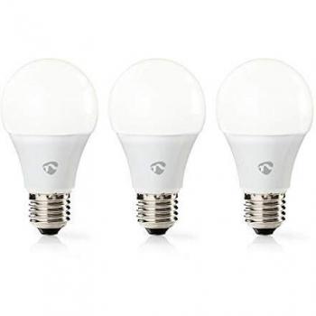 NEDIS - Bombilla LED Inteligente con Wi-Fi - Blanco Cálido - E27 - Paquete de 3 Unidades