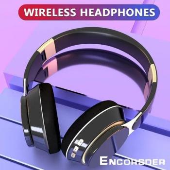 Auriculares Plegables Inalámbricos Bluetooth 3D Estéreo con Reducción de Ruido y Micrófono para Juegos - Color Azul