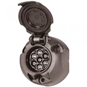 Tomacorriente de remolque HELLA 8JB 005 949-031, 12V, 7/6 polos, plástico negro, DIN/ISO 1724
