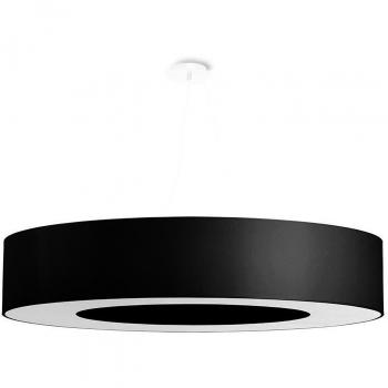Lámpara Colgante Saturno 90 Negra E27 Acero Tela 8 Bombillas 112cm LEDBOX