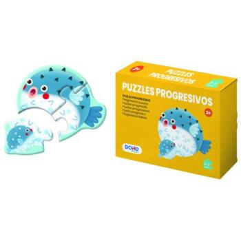 Puzzle Progresivo para Niños Dohe - Doble Capa de Cartón - Capa Intermedia de Contrachapado - Estimula Imaginación y Razonamiento - Atractivos Colores y Dibujos
