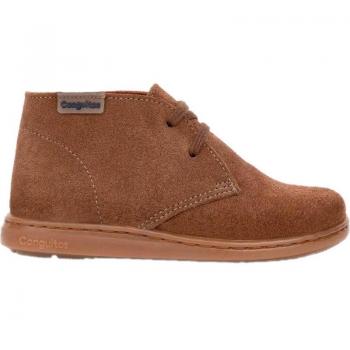 Conguitos - Botas de niño estilo safari flexibles con cordones ajustables, modelo COSH 255015 en color marrón