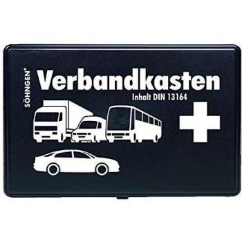 Kit de Primeros Auxilios para Automóviles Söhngen, Estándar DIN 13164, Negro, 26x16x8 cm