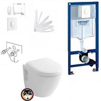 Grohe Excusa Element con placa de accionado, Toto cw762y - Inodoro de pared Tornado Flush, asiento de inodoro Softclose