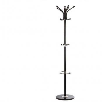 Perchero de Metal Negro para Abrigos y Sombreros - Gran Capacidad de Almacenamiento, 182 cm
