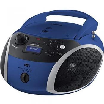 Grundig GRB 4000 BT Dab+ Radio portátil Boombox con Bluetooth y recepción Dab+, Azul y Plateado