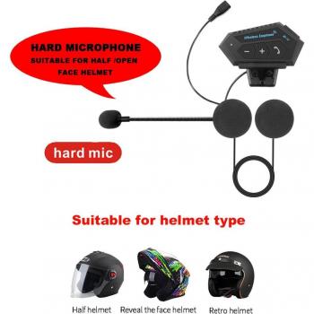 Auriculares Bluetooth 4.2 para casco de motocicleta, inalámbricos, manos libres, kit de llamadas telefónicas, estéreo antiinterferencias