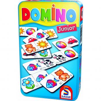 Domino Junior - Juego de Mesa en Lata Metálica para Niños