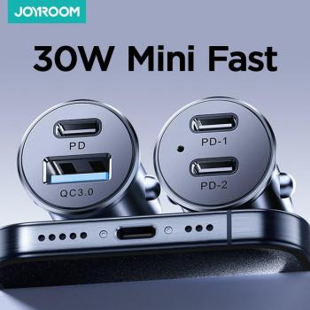 Joyroom 30W PD QC3.0 Mini Metal USB C Fast Car Charger for iPhone
