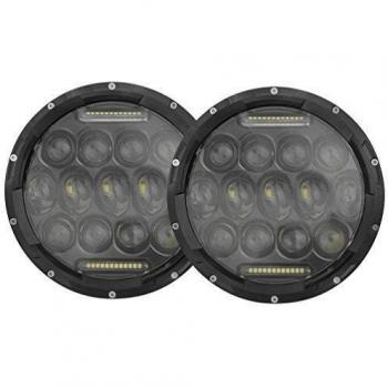 2x 7 bombilla de 75W LED Faros para Jeep Wrangler JK CJ LJ Hummer H1 H2 proyector LED de conducción lámparas DRL