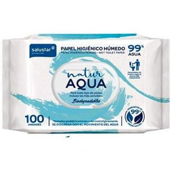 Papel higiénico húmedo Natur Aqua 100 uds