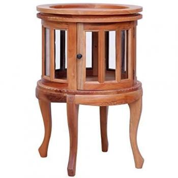 vidaXL Vitrine Cabinet Natural 50x50x76 cm Solid Mahogany Wood