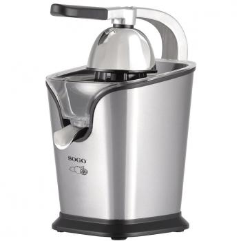 SOGO EXP-SS-5285 Exprimidor con palanca, 160 W, Acero Inoxidable, Sistema Antigoteo, Fácil de Limpiar, Encendido automático - Color Plata