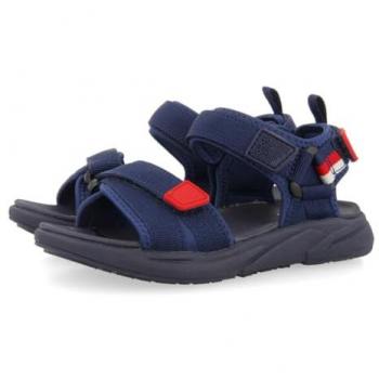 Chanclas Gioseppo para niña con triple cierre ajustable en color azul marino y acentos de color