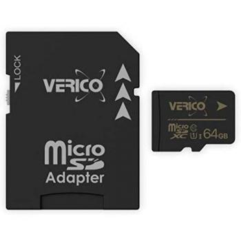 Tarjeta microSDXC Verico 64GB, Clase 10, UHS-I con Adaptador
