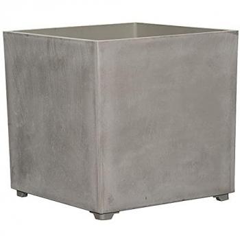 Maceta Cúbica 40x40cm Reciclada Hecha a Mano en Italia Sin Agujeros, Gris Claro