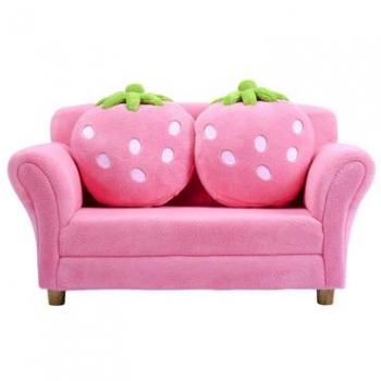 Kids' Pink Strawberry Cushion Sofa