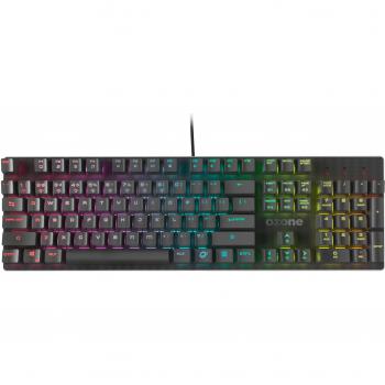 Teclado Gaming Ozone Alliance Híbrido Mecanico - Keyboard gamer - Switches híbridos CrossTech, 9 Efectos de Iluminación, Tecnología Reactiva, Silencioso, Numerico, Layout Español