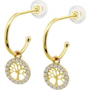 Pendientes Arbol Vida Basics Oro 9K - Mujer