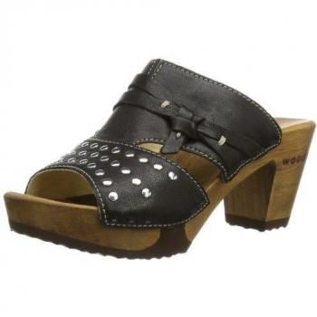 Woody Silvia 14260/85 - Zuecos de cuero para mujer, color negro, talla 36