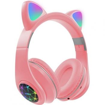 Auriculares inalámbricos Bluetooth con forma de gato, estéreo y micrófono, ideales para niños