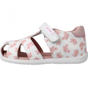 Sandalias para Niña Garvalín Modelo 222303-B Blancas y Rosa - Cómodas para Caminar
