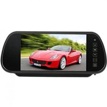 2AV de entrada de alta definiciš®n digital de 7 pulgadas 16: 9 monitor retrovisor del coche con el espejo de copia de seguridad gratuito de control remoto