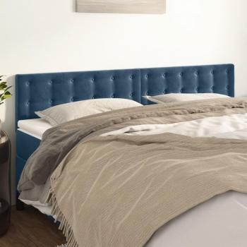 Cabecero 2 piezas terciopelo azul oscuro 90x5x78/88 cm