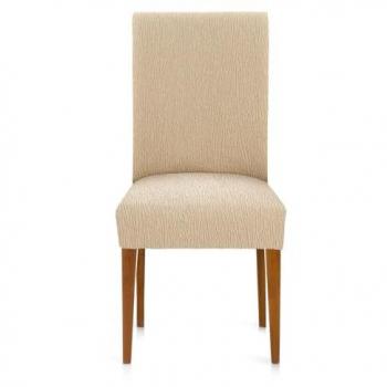 Funda elástica para silla con respaldo pack 2 Troya beige 50 x 55 cm