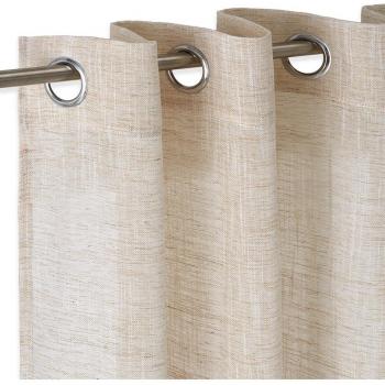 Cortina visillo semitransparente confeccionada beige 300x260 cm