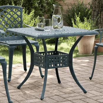 Mesa de jardín verde 80x80x75 cm en aluminio fundido a presión