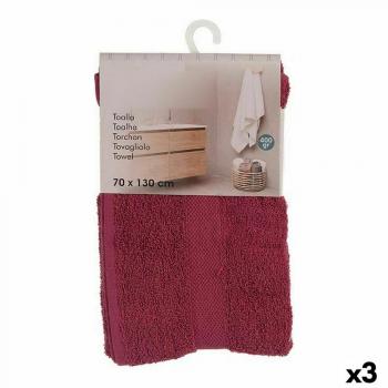 Toalla de baño Granate 70 x 0,5 x 130 cm (3 Unidades)