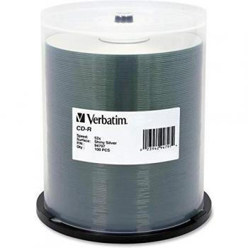 VER94797 - CD-R, 52X Speed, 700MB/80Min, Shiny Silver, 100/PK