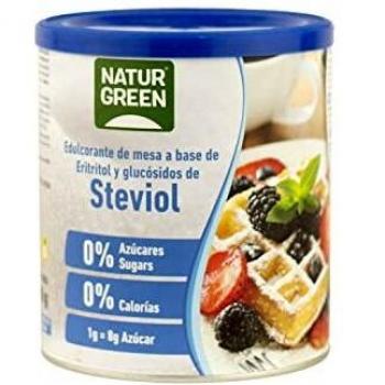 NATURGREEN Steviol, Edulcorante Natural, con Base de Eritritol, Sustitutivo del Azúcar, Orgánico, 100% Vegetal, Bajo Índice Glucémico, 500 Gramos