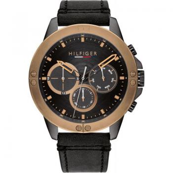 Reloj Analógico Multifuncional de Cuarzo para Hombre Tommy Hilfiger Harley 1791893 con Correa de Cuero Negra