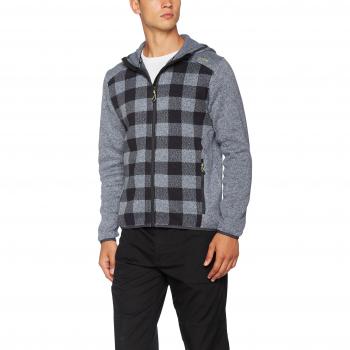 CMP Chaqueta de forro polar para hombre Strick Fleece Argento/Asphalt, extra-large