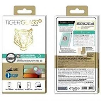 Protector de Pantalla Antibacterial de Vidrio Templado Negro Transparente para Samsung Galaxy A33 5G