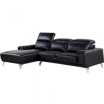habitatetjardin Sofá esquinero Leicester - Esquina Izquierda - Negro