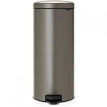 Brabantia Bin newIcon Cubo de Basura con Pedal, Acero Inoxidable, Platinum, 30 l