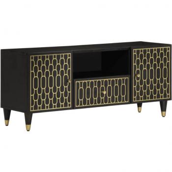 Soporte para TV móvil de madera maciza de mango 105x33x46 cm en color negro