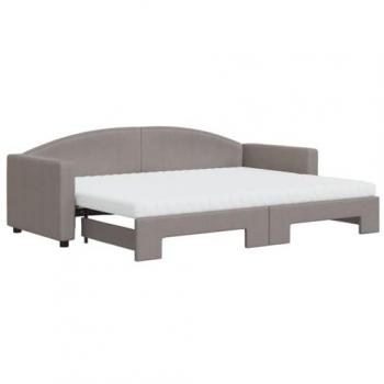 Sofá Cama Nido con Colchón de Tela Gris Taupe 80x200 cm