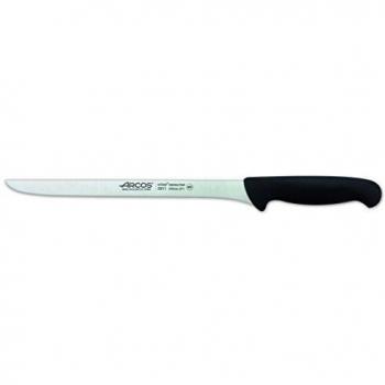 Arcos Serie 2900, Cuchillo Jamonero Flexible, Hoja de Acero Inoxidable Nitrum de 240 mm, Mango inyectado en Polipropileno Color Negro