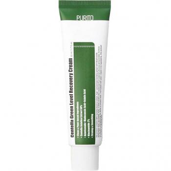 Purito - Crema facial Centella Green Level Recovery 50 ml, crema hidratante con extracto de centella asiática, propiedades calmantes y reparadoras, formulación ligera y no comedogénica, ideal para pieles sensibles