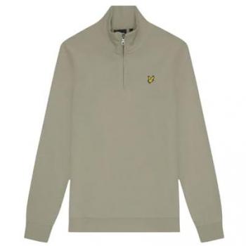 Lyle & Scott Loopback Quarter Zip Sweatshirt - Sage Uniform - Male - Size: L