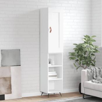 Aparador alto de madera contrachapada blanco 34,5x34x180 cm vidaXL