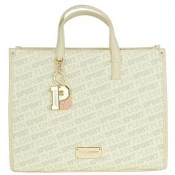Plein Sport Women's Elegant White Polyamide Shoulder Bag with Keychain