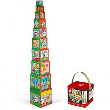 Juego de Cubos Apilables 10 Piezas Amigos de la Ciudad Janod